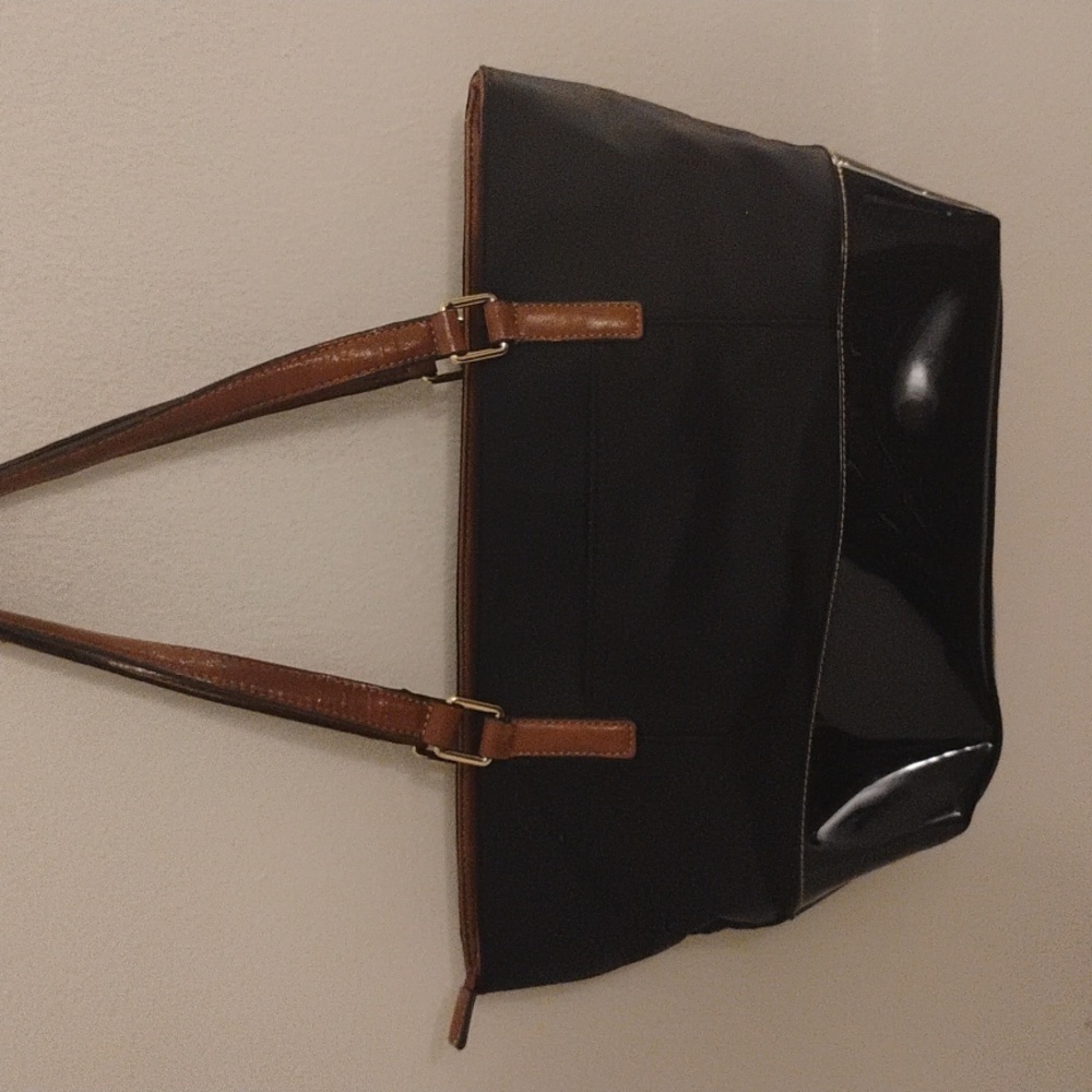 Anne Klein Black and Brown Tote Bag - Picture 3 of 8